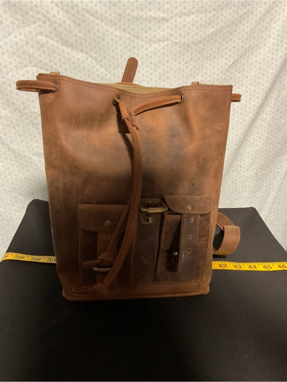 Vintage handmade Brown Leather Backpack